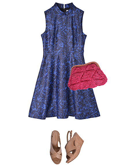 パーム柄スタンドドレス