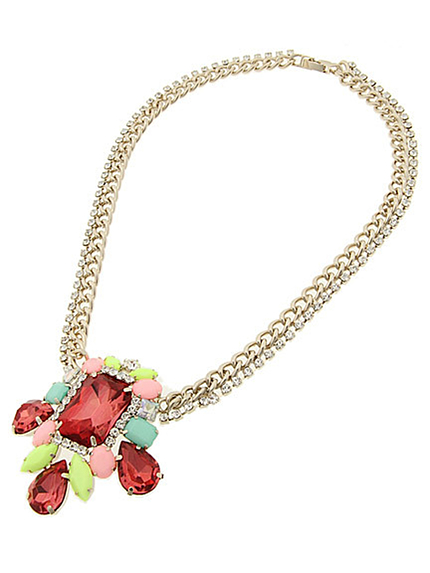 BORNYビッグスクエアストーンネックレス