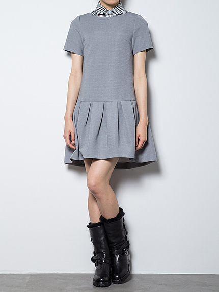 裾ボリュームリコットドレス