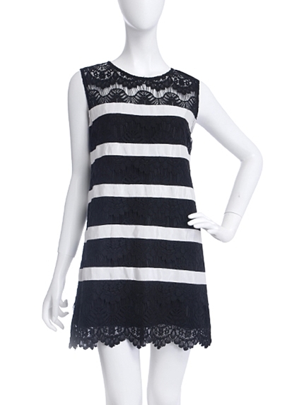 LAGUNAMOON【CHIC】レースボーダーBoxワンピース