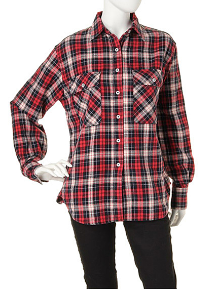 PAMEO POSE【R13】ジップチェックシャツ