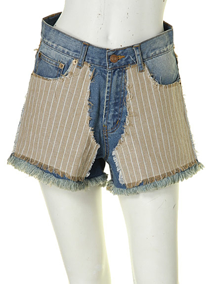 Ungridストライプリメイクショートデニム