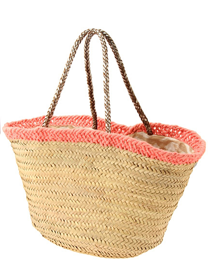 BORNY【送料無料】En Shalla ニットトリムカゴバッグ