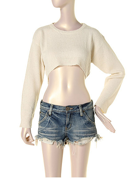 LAGUNAMOONフロントショートニットプルオーバー