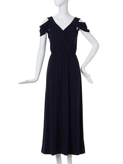 【FEMININE】ショルダーデザインカットマキシOP