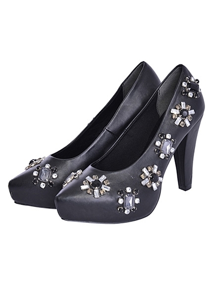 MURUA【FEMININE】ブライトビジューパンプス