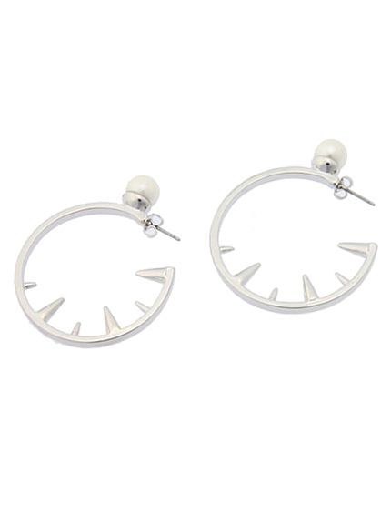 【FEMININE】スタッズパールループピアス