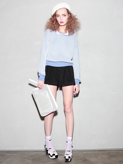 MURUA【 CASUAL】WHTワッフルニットTOPS