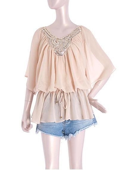 LAGUNAMOONスパンコールビーズモチーフチュニック