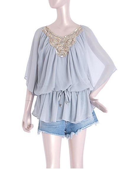 LAGUNAMOONスパンコールビーズモチーフチュニック