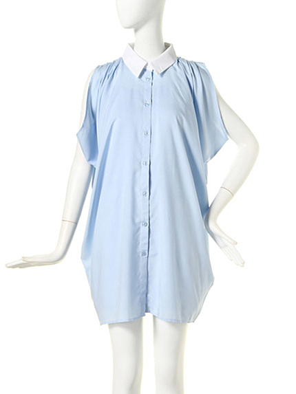 MURUA【BASIC】タックドレープシャツOP