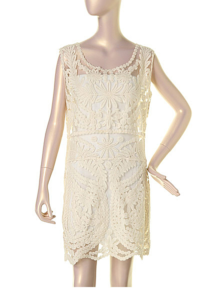 LAGUNAMOONチュールフラワー刺繍ワンピース