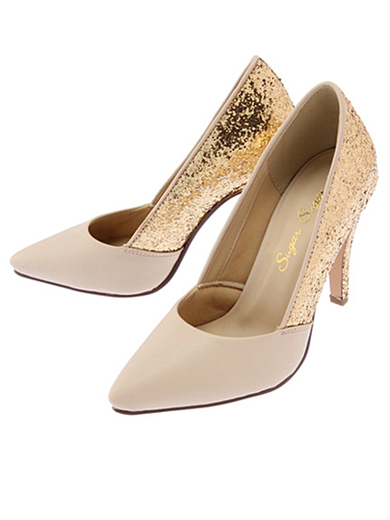 RUNWAY channel【sugar sugar】グリッターコンビパンプス