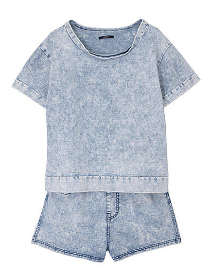 EMODAVINTAGE CUT DENIM T/S&S-PTセット