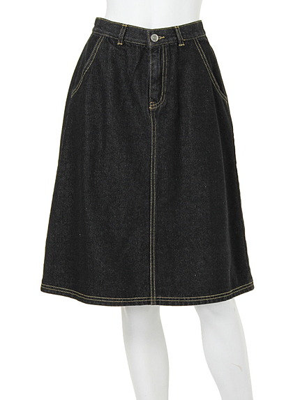 【BIJ】 ワンウォッシュデニム膝丈スカート