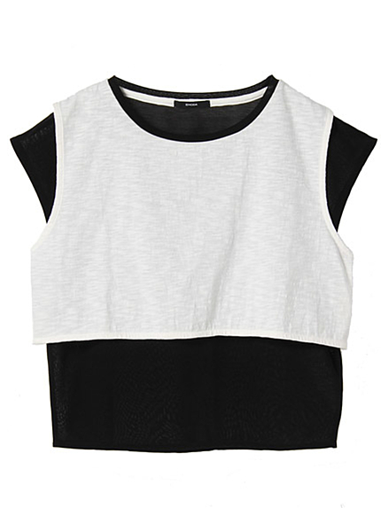 EMODAメッシュレイヤードショートT/S