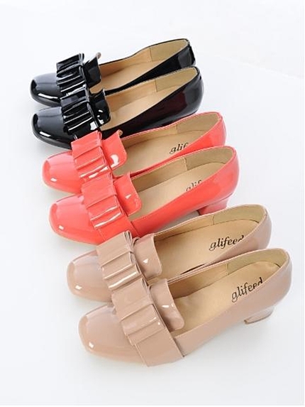 RUNWAY channel【glifeed】スクエアリボンローファー