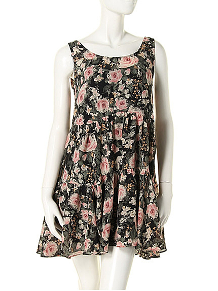 prix de fleur【prix de fleur】花柄ティアードワンピース