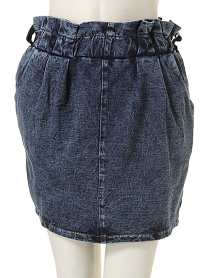 i-SOOKカットデニムウエストフリルスカート