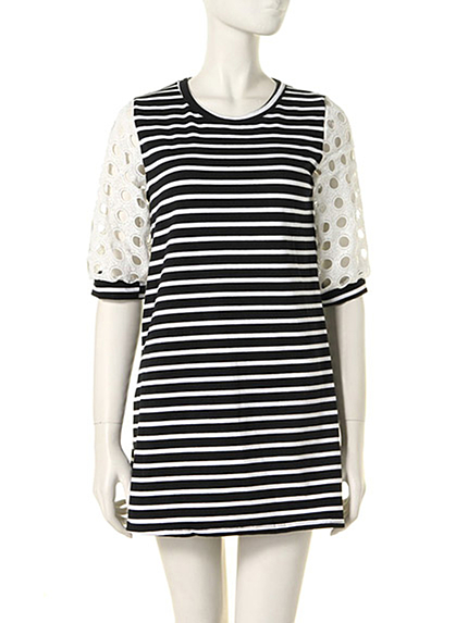 i-SOOKレース袖Ｔシャツワンピ