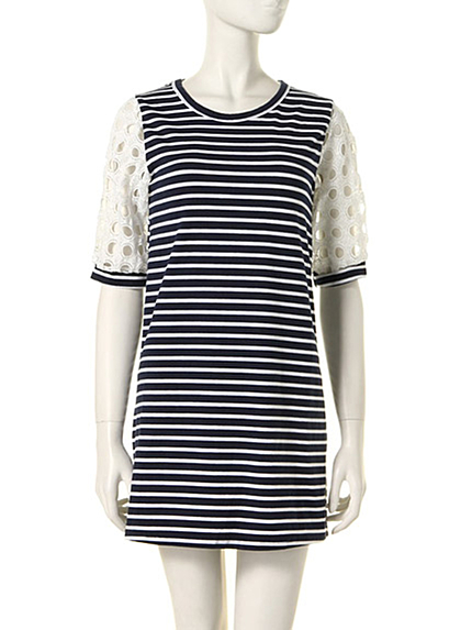 i-SOOKレース袖Tシャツワンピ