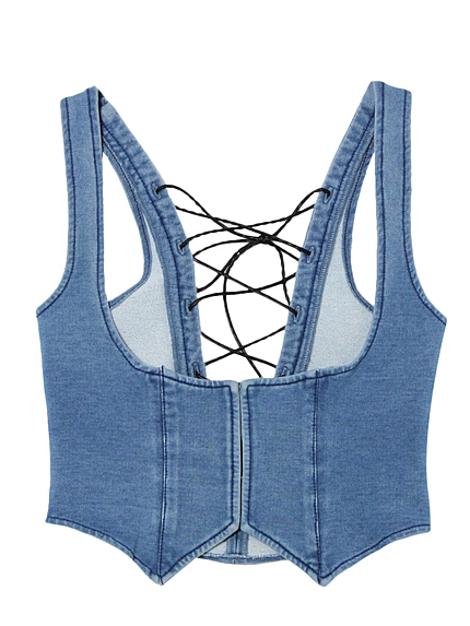 デニムレースUPビスチェ