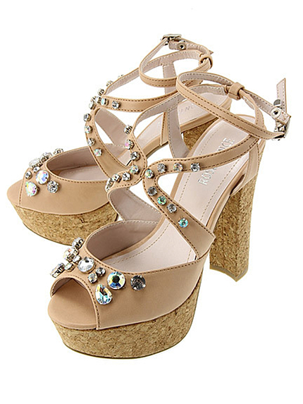 RUNWAY channel【R&E】ビジュー付きストラップ2WAYSサンダル