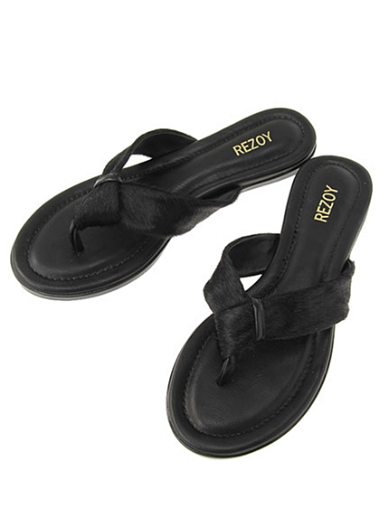 RUNWAY channel【REZOY】ハラコトングサンダル