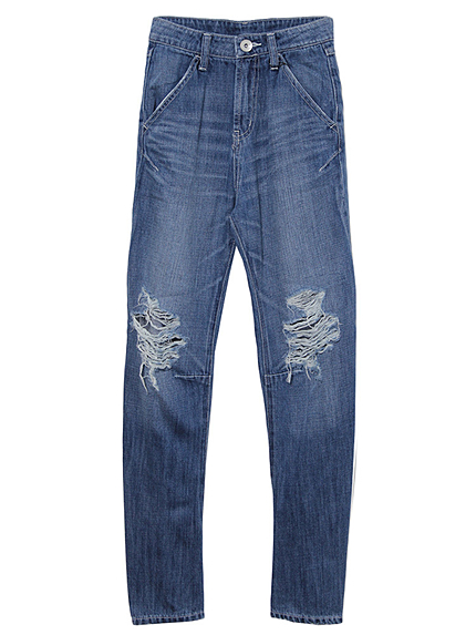 GYDAkneeクラッシュサルエルデニムPT