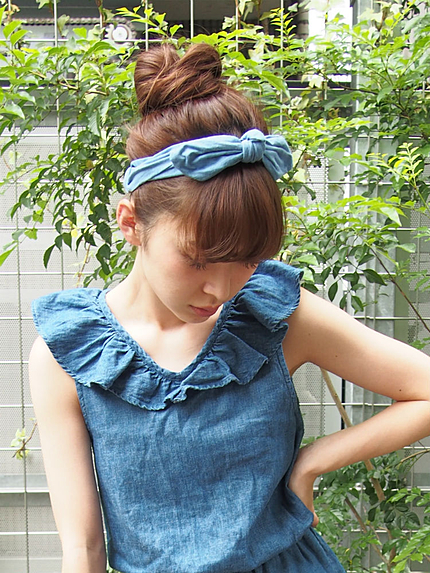 デニムリボンヘアバンド
