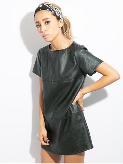 RUDY GADYレザーAラインワンピース