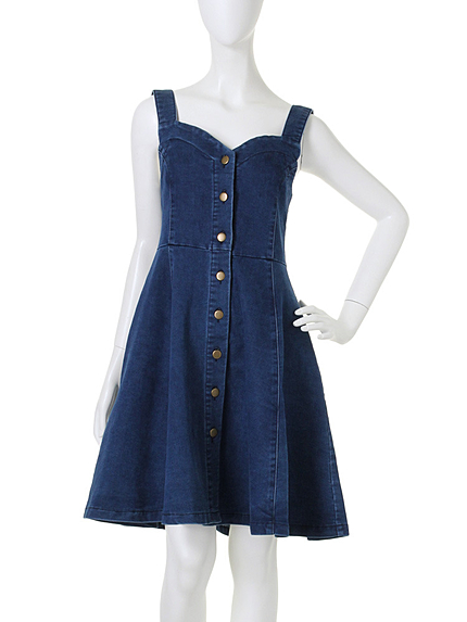 Ｆボタンデニムワンピース