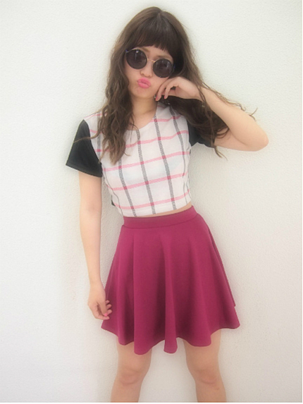 elianegigi【elianegigi】オリジナルチェックプリントTシャツ