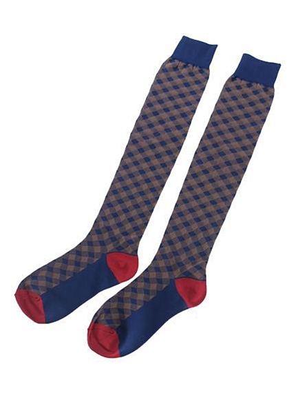 MiCOAMERiチェックガイルニーハイソックス