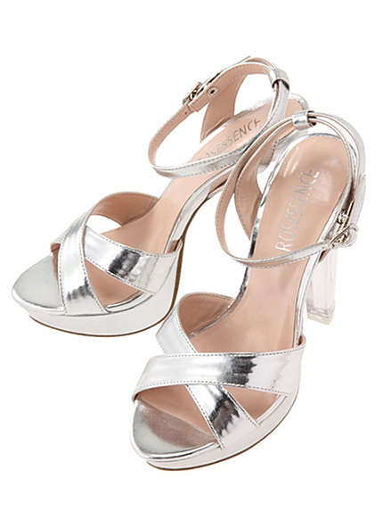 RUNWAY channel【R&E】クリアヒールクロスストラップサンダル