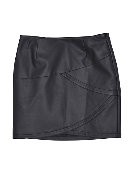 leather 切替タイトスカート