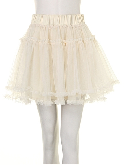 Jelill【GY】チュールフレアスカート