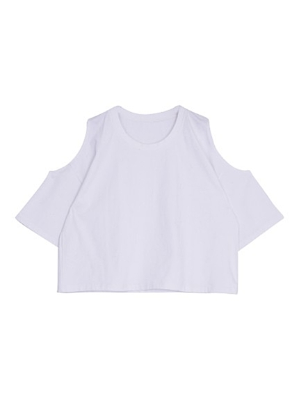 OPENショルダーショートTシャツ