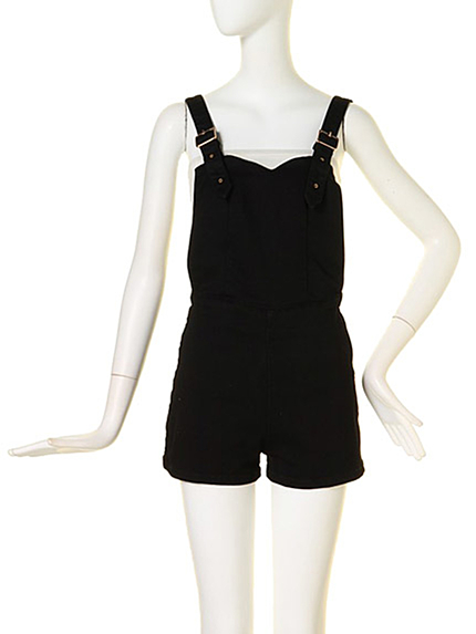 ショート丈サロペット