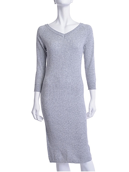 2WAYリブ プレーンニットワンピース