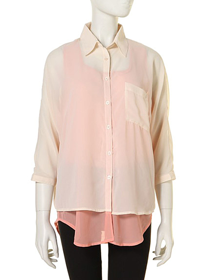 i-SOOK春色シフォンシャツ