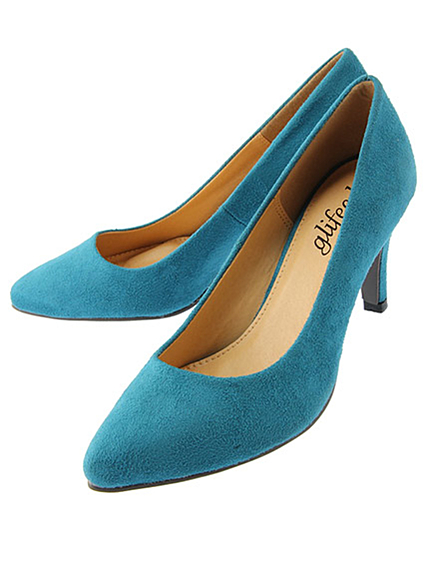 RUNWAY channel【glifeed】ポインテッドトゥパンプス(スエード)