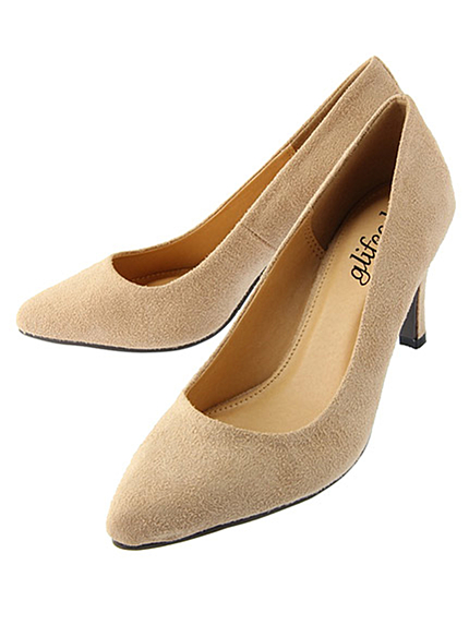 RUNWAY channel【glifeed】ポインテッドトゥパンプス(スエード)