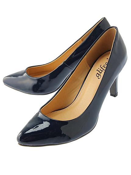 RUNWAY channel【glifeed】ポインテッドトゥパンプス(エナメル/PU/生地