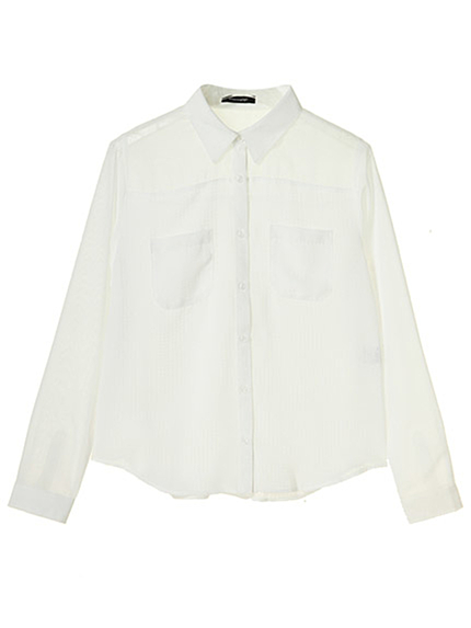 elianegigi【C】シースルーギンガムチェックシャツ