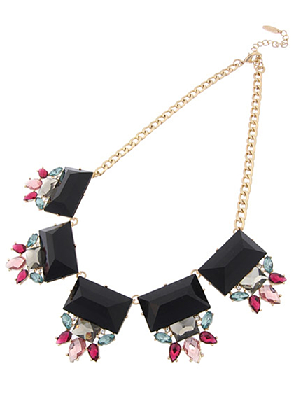 RUNWAY channel【gemmy】スクエアビジューネックレス