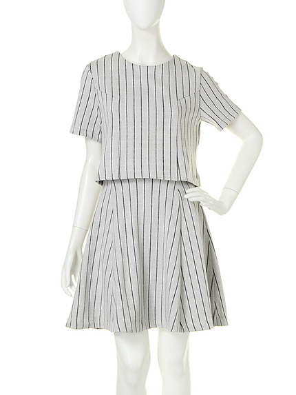 LAGUNAMOONストライプレイヤードワンピース