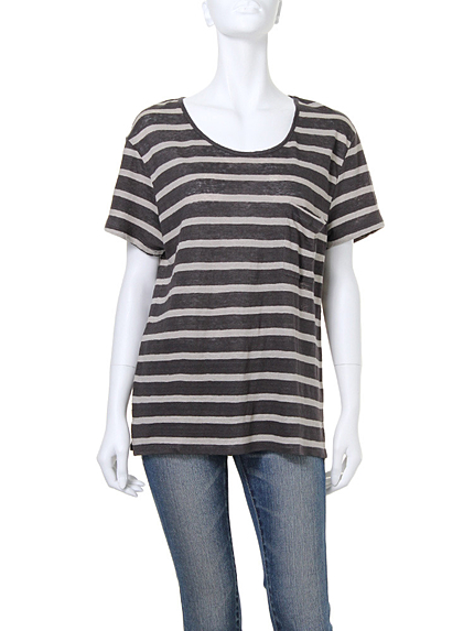 Ungrid【Casual】リネンボーダーTee