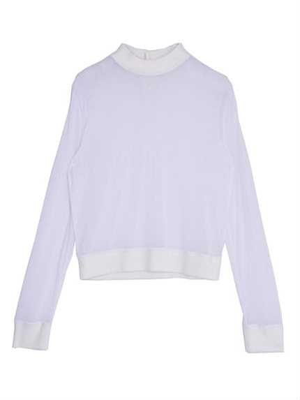 チュールハイネックロングTシャツ