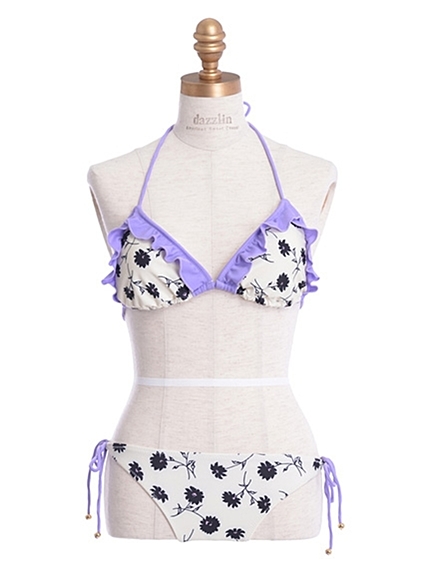 【goods】フリル花柄三角ビキニ